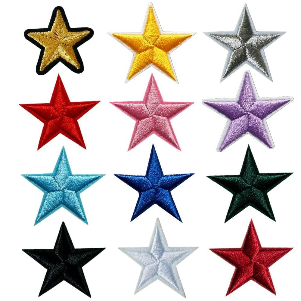 10PCS Patches Bordados Estrelas para Aplicar em Roupas DIY