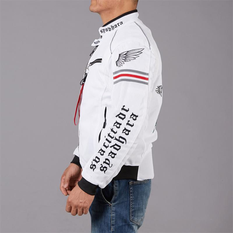 Conjunto de Roupa de Motocicleta Masculina Respirável e Protetora M / branco