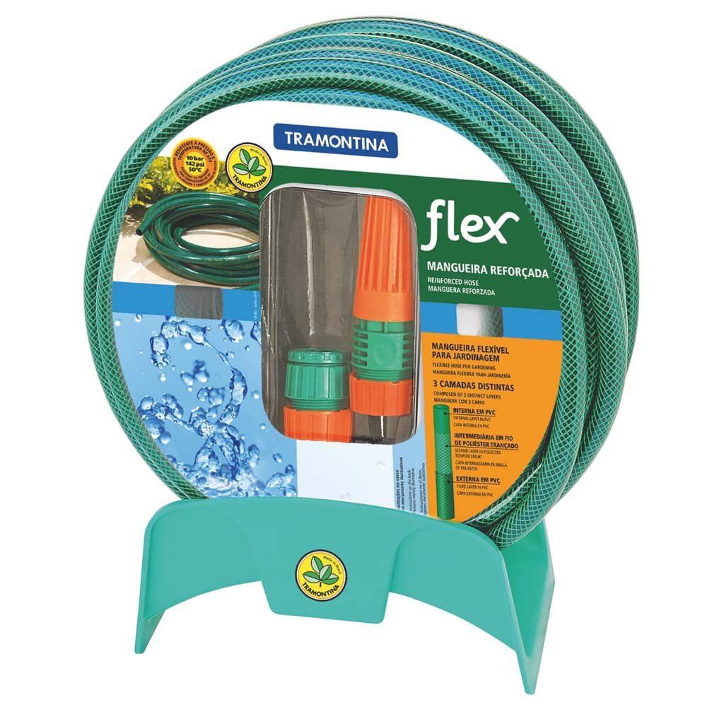 Mangueira Tramontina Flex 20m PVC com Suporte