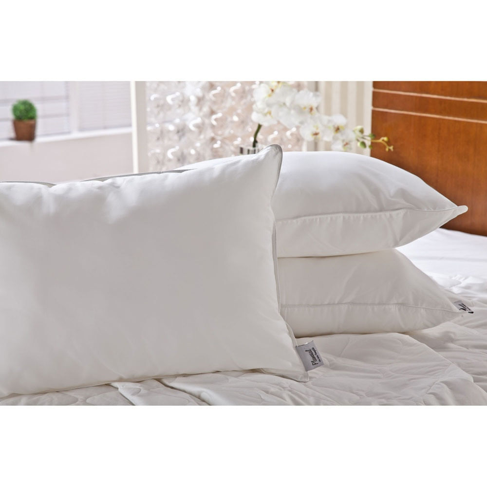 Travesseiro Plumasul Penas e Plumas de Ganso 233 fios 45 x 65 cm Branco Branco