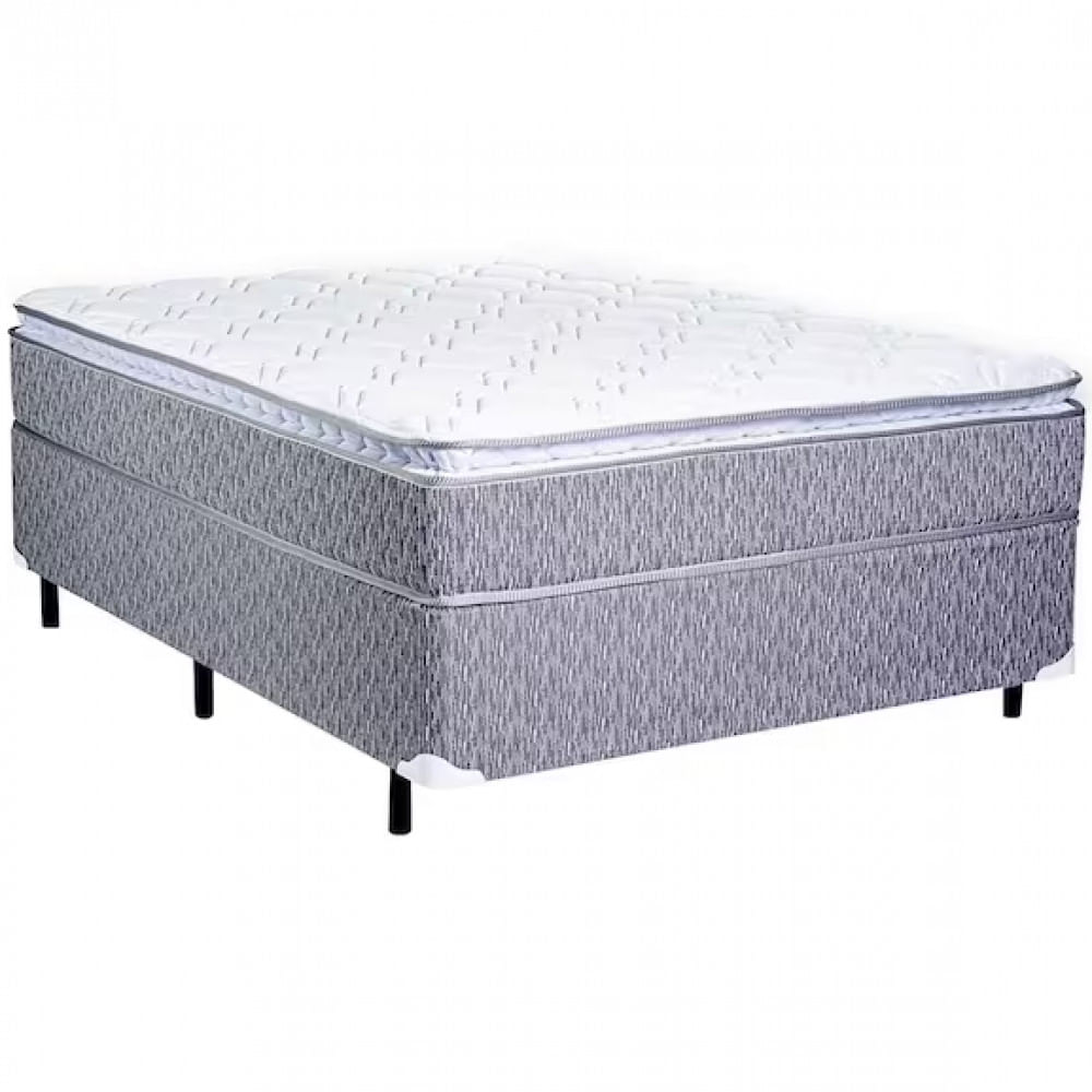 Cama Box Queen Size Luckspuma Valência Comfort com Molas Ensacadas e Pillow Top 64x158x198cm