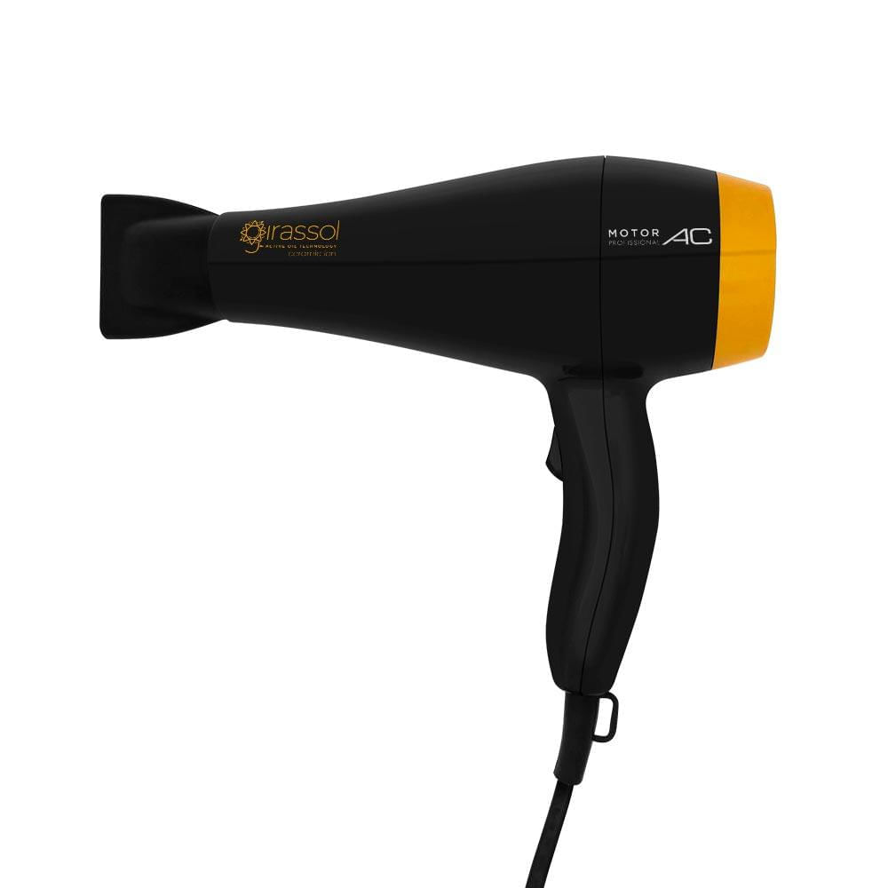 Secador de Cabelo Gama Girassol Ceramic Preto e Amarelo 127V