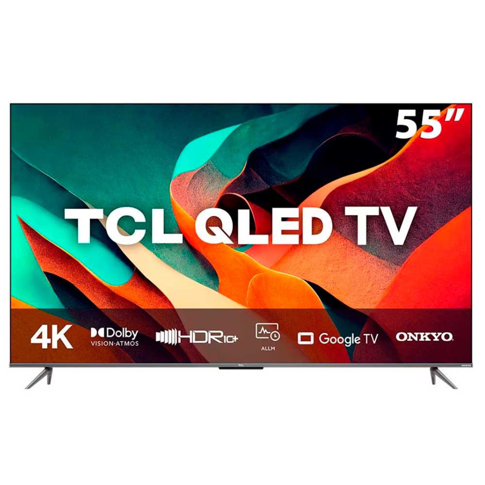Smart TV QLED 55 4K TCL C635 Google TV, 120 Hz-DLG, Dolby Vision e Atmos, Onkyo, Comando de Voz à Distância, Google Assistant