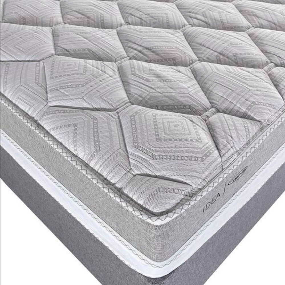 Colchão Queen Size Herval Ideal com Molas Maxpring e Pillow Top One Side 25x158x198 cm Cinza