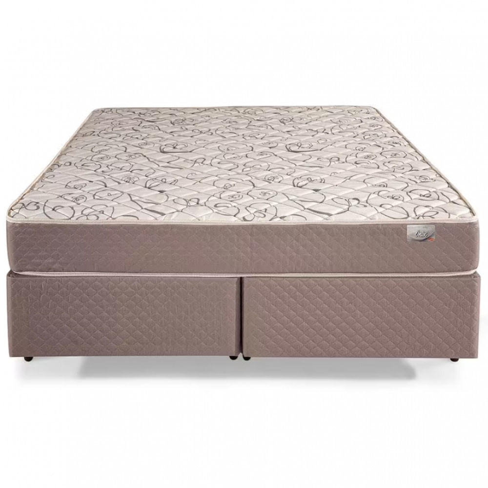 Cama Box Queen Size Herval Ônix com Molas Ensacadas e Pillow Top One Side 59x158x198cm Marrom