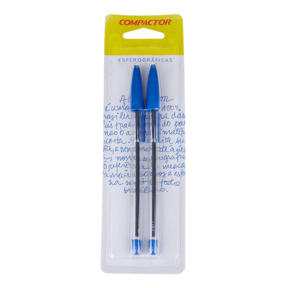 Caneta Esferográfica Azul com 2 Compactor