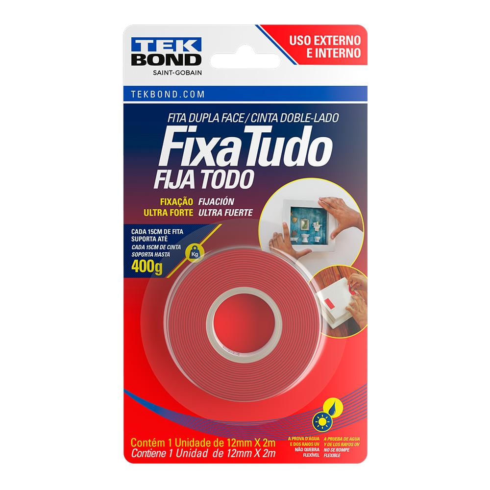 Fita Tekbond Dupla Face Acrílica 12mmx2m