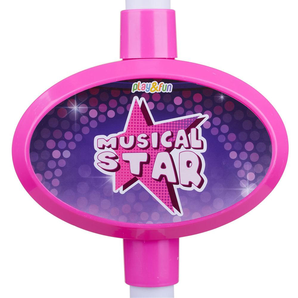 Microfone com Pedestal Musical Star Play&Fun Rosa