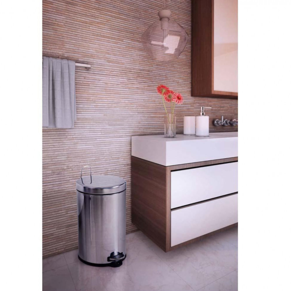 Lixeira Brinox em Aço Inox com Pedal e Balde 12L n/a