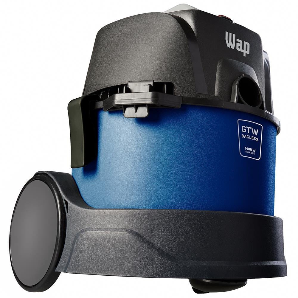 Aspirador de Água e Pó Wap GTW Bagless 1.400W Compacto 6 Litros com Soprador e Barril Portátil Preto e Azul / 220V