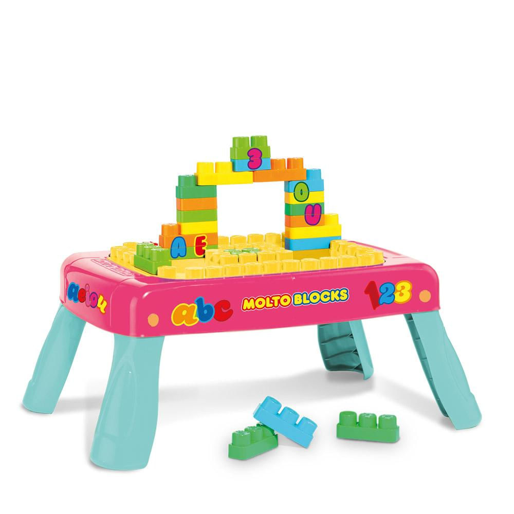 Mesinha Criativa Rosa Baby Land Molto Blocks Cardoso 8023