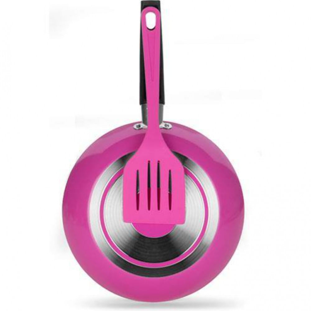 Frigideira Color Pop Multiflon com Espátula 22cm Rosa