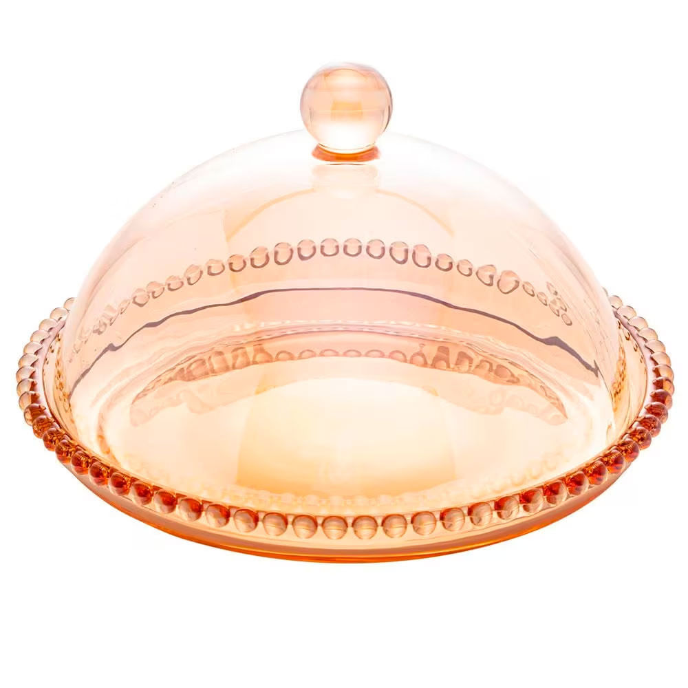 Queijeira de Cristal Gourmet Pearl Âmbar 20 cm Wolff