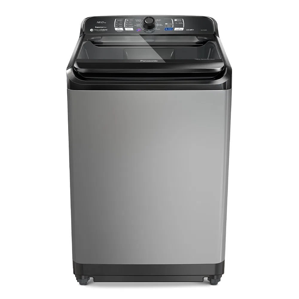 Lavadora de Roupas Panasonic 12Kg Função Vanish Titânio F120 - 220 Volts