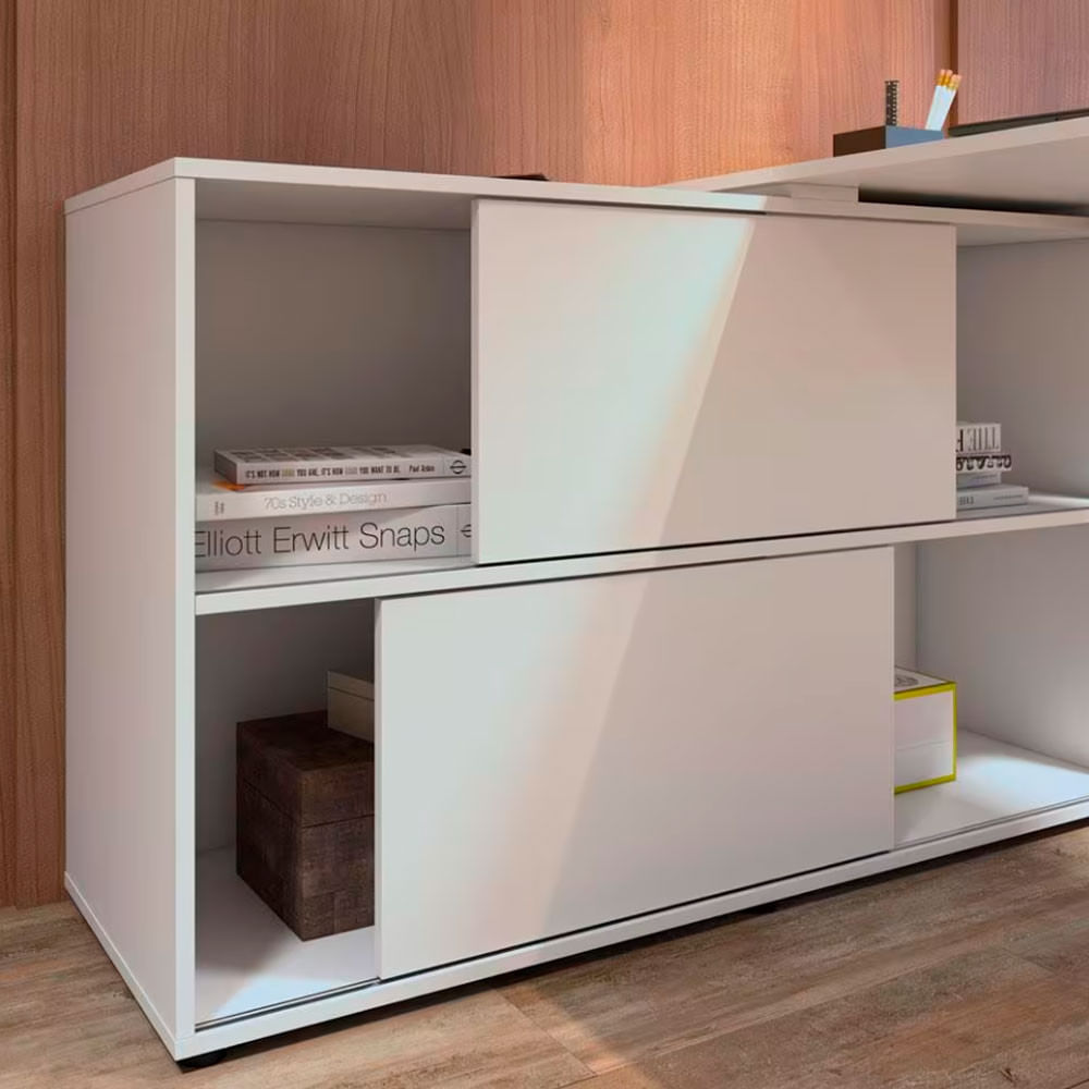 Mesa Artany Mingle com 2 Portas Branco