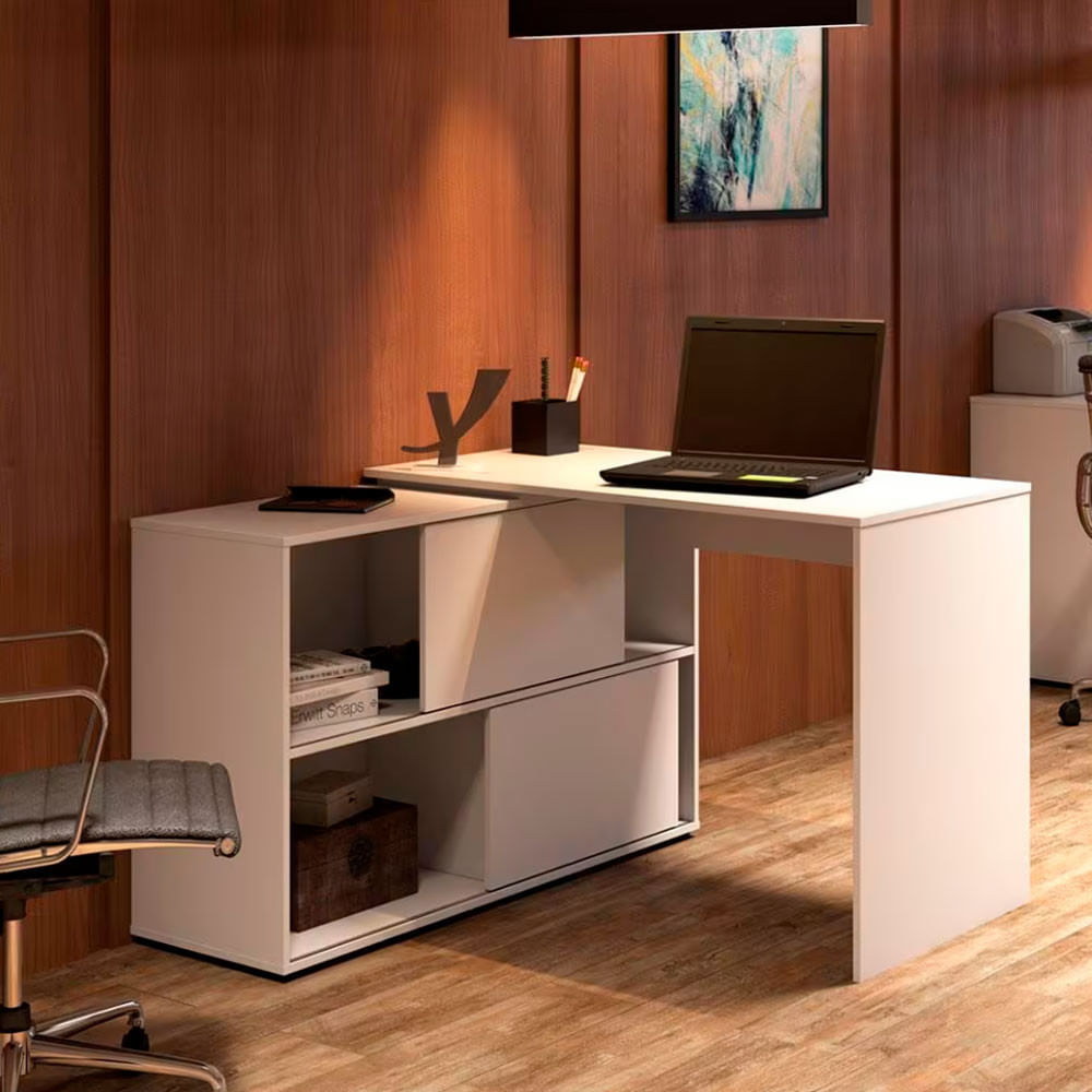 Mesa Artany Mingle com 2 Portas Branco