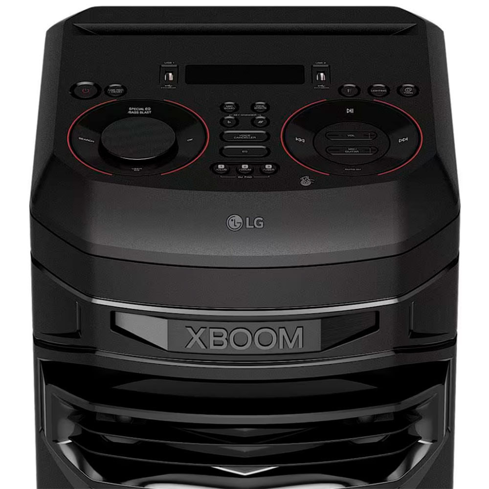 Torre de Som Acústica LG XBOOM RNC7 com Multi Bluetooth, Karaokê, Entrada de Microfone e Guitarra Preto / Bivolt