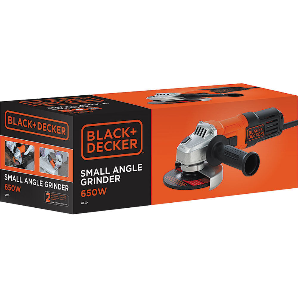 Esmerilhadeira Angular 4.5" 650W Black & Decker G650 com Empunhadura Auxiliar 127V 127v (110v)