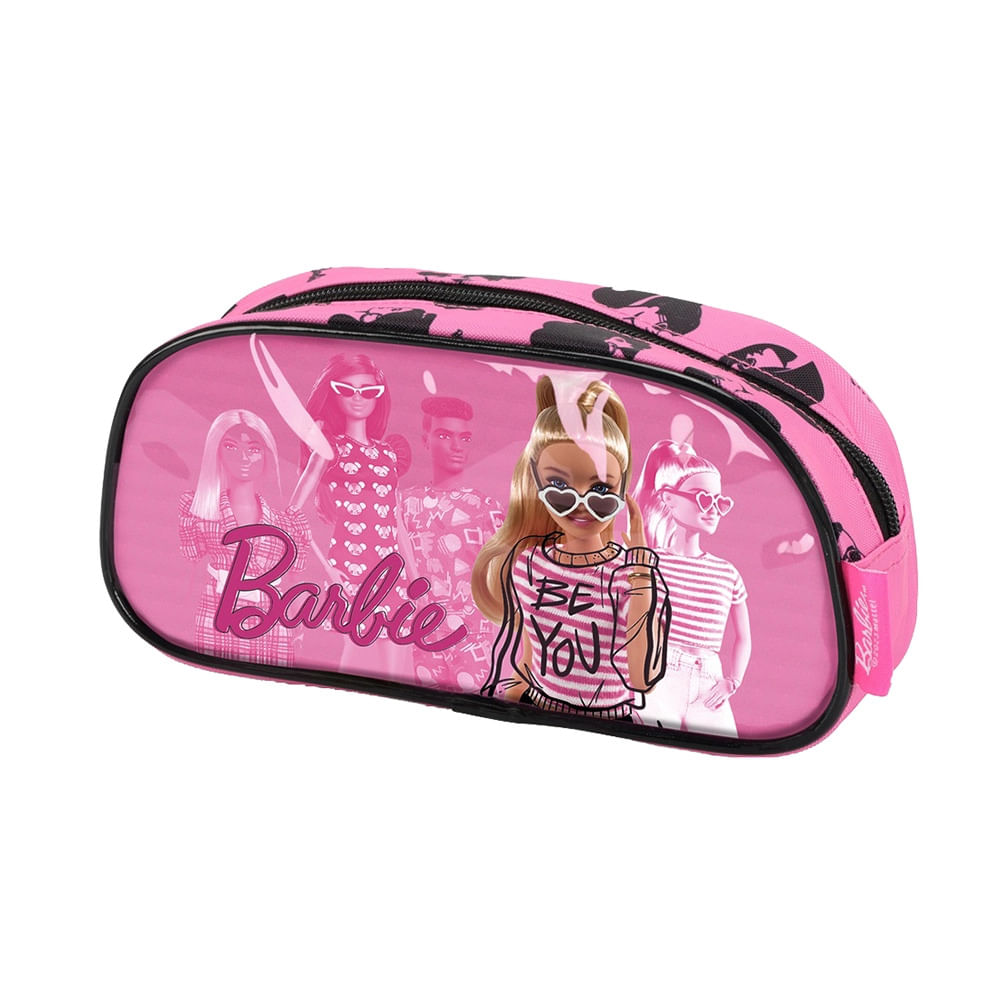 Estojo Escolar Juvenil Luxcel Barbie Rosa - Item Sortido