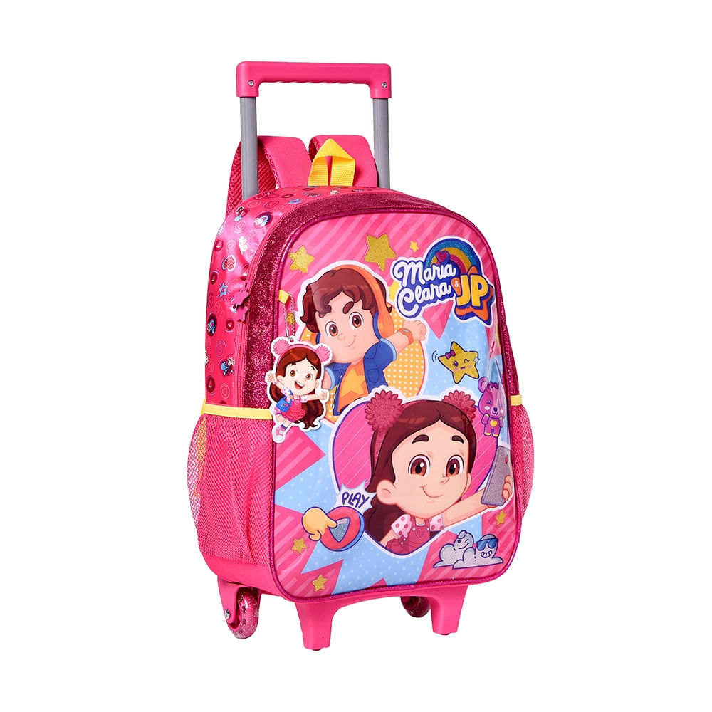 Mochila de Rodinha Infantil Clio Maria Clara e JP 16"