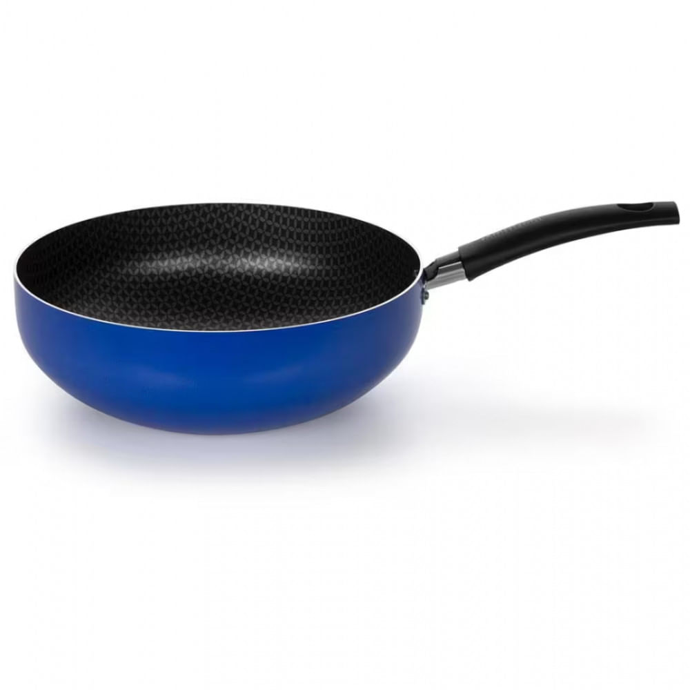 Frigideira Wok Multiflon com Cabo e Antiaderente 24cm