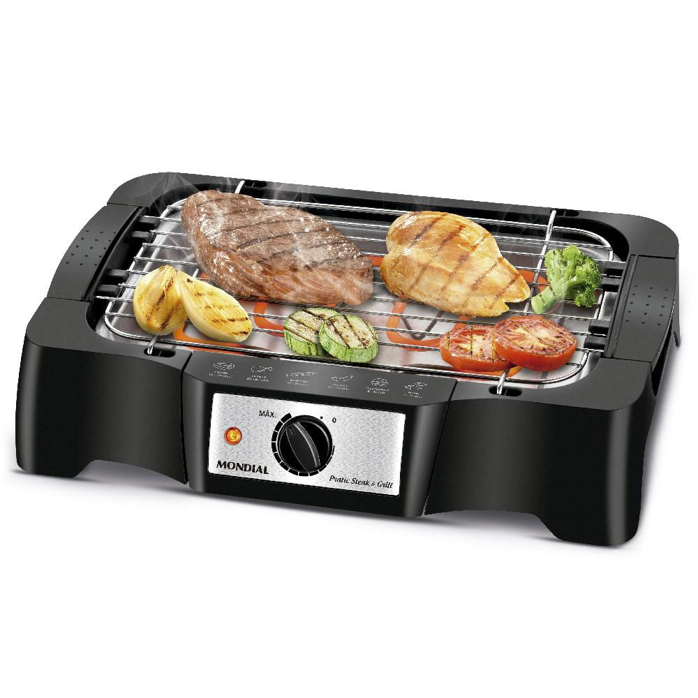 Churrasqueira Elétrica Mondial Pratic Steak e Grill CH-07 Preta 127V 127V