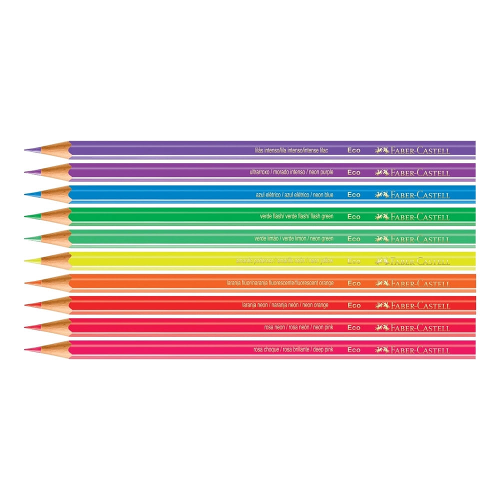 Lápis de Cor Faber-Castell Eco Neon 10 Cores