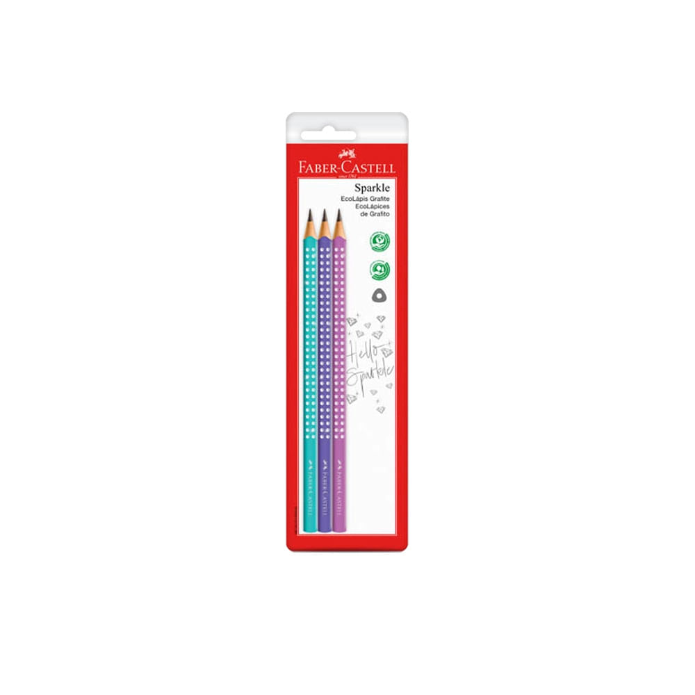 Lápis Grafite Faber Castell Spark Glam com 3 Unidades