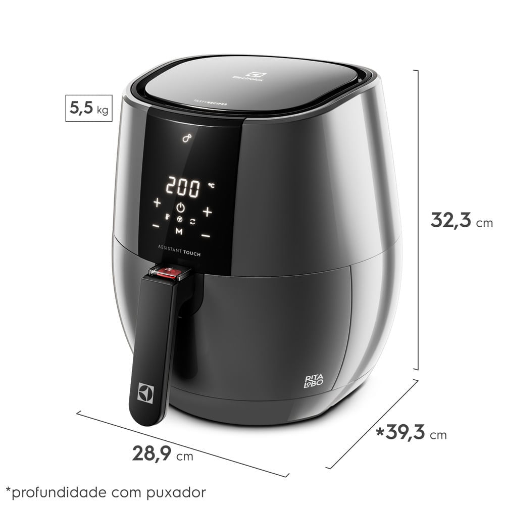 Fritadeira Elétrica AirFryer Electrolux 3,2 Litros Preta EAF20 – 127 Volts 127 Volts