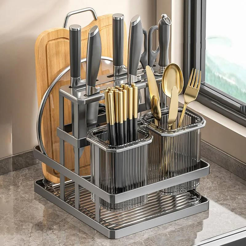 Suporte de Facas de Cozinha Montado na Parede em Aço Inoxidável