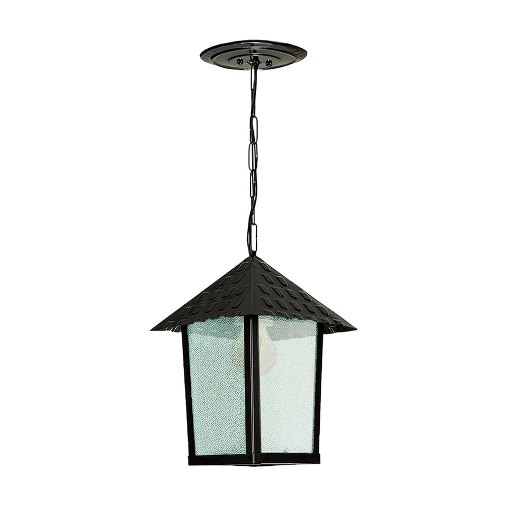 Lustre Pendente Blumenau Colonial Quadrado Vidro Pontilhado E27 Bivolt