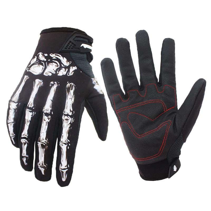Luvas de Motocicleta Skeleton para Inverno e Outono S / branco