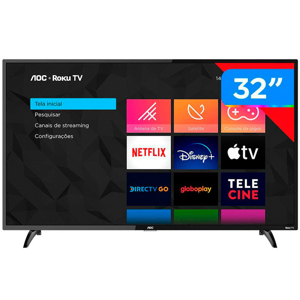 Smart Tv 32 Polegadas LED Smart HD Roku 3 HDMI 1 USB AOC