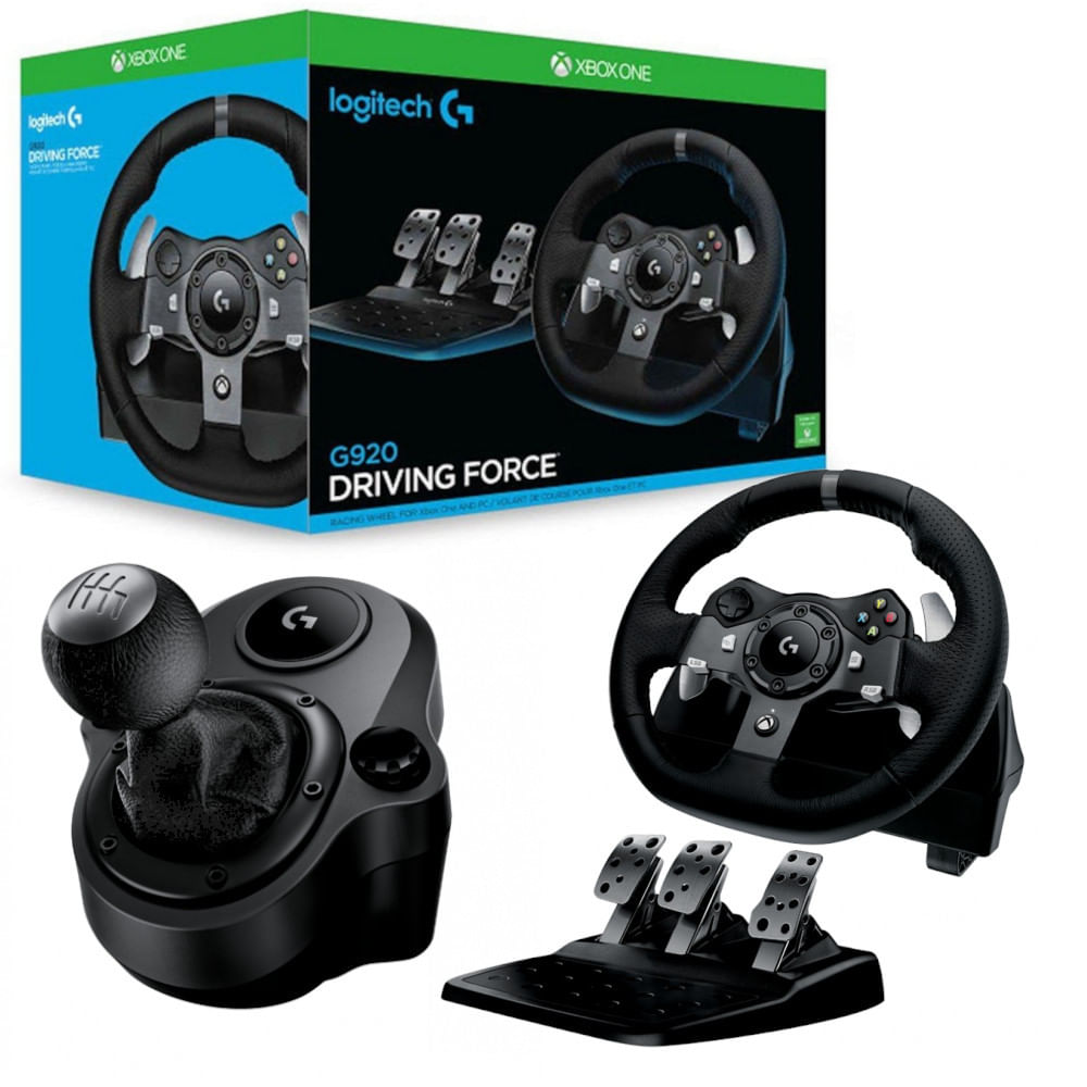 Volante Logitech G920 com pedal + Câmbio Driving Force Shifter para X-box -  Le biscuit