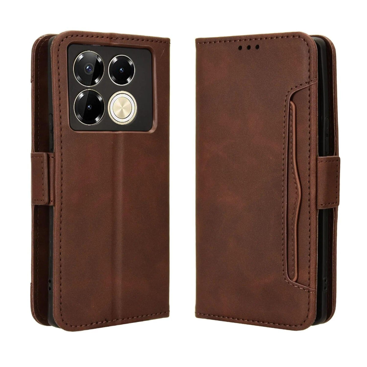 Capa de Couro Luxuosa para Infinix Note 40 Pro 5G com Porta Cartões Removível
