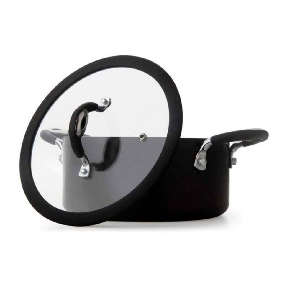 Caçarola Dom Multiflon com Antiaderente de Alumínio - 22cm Preto