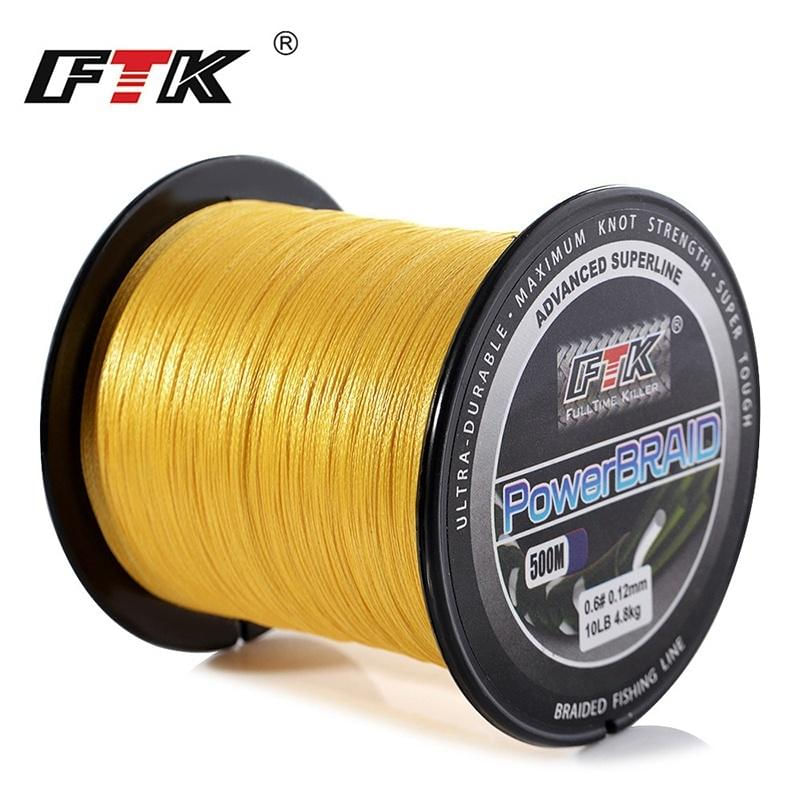 Linha de Pesca Trançada PE 500M 8-60LB 0.1-0.4mm 4 Fios