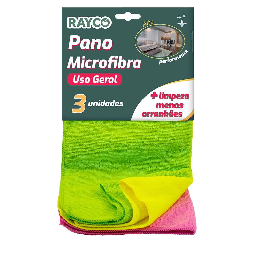 Conjunto de Pano Multiuso Rayco em Microfibra 3 Peças