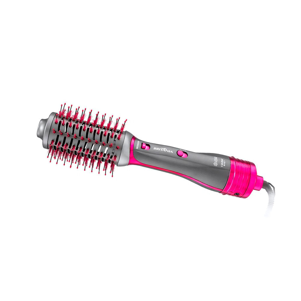 Escova Secadora Britânia BES26SR 4 em 1 1300W Prata e Rosa Bivolt