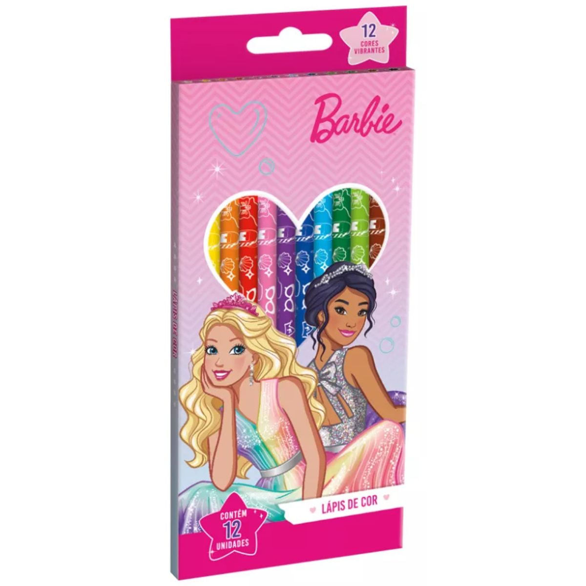 LÁPIS DE COR BARBIE - SEXTAVADO - 12 CORES - 643557 - TRIS