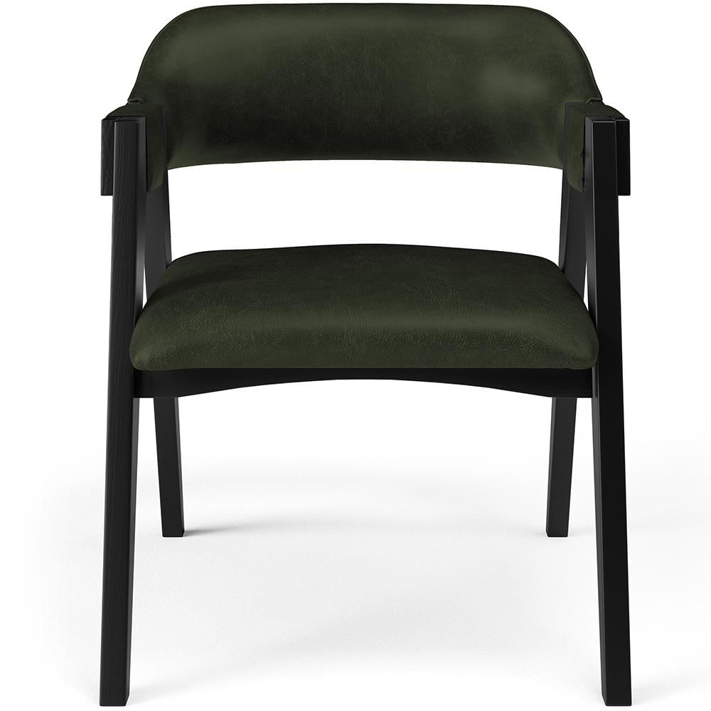 Cadeira Para Sala de Jantar Estar Living Estofada Suran L02 Preto Couríssimo Verde Musgo - Lyam Decor