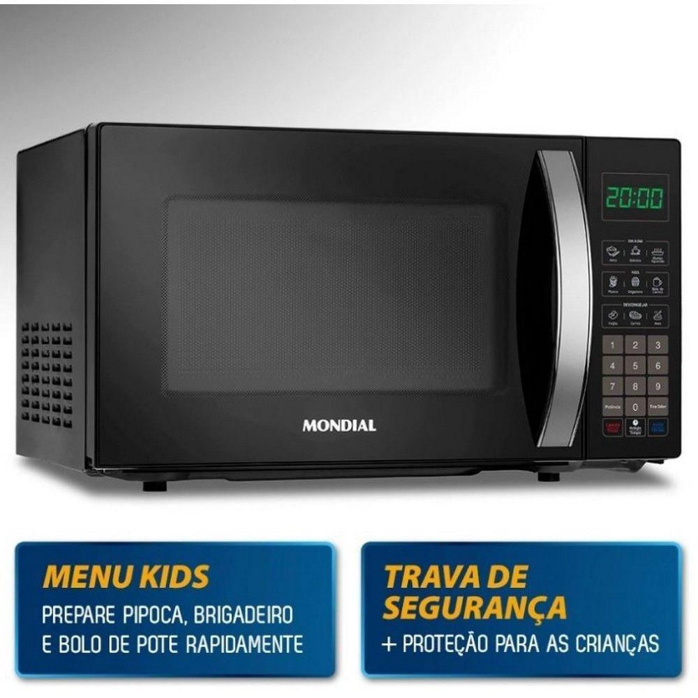 Microondas 21 Litros 1200w Mo-01-21-b Mondial Preto 220v