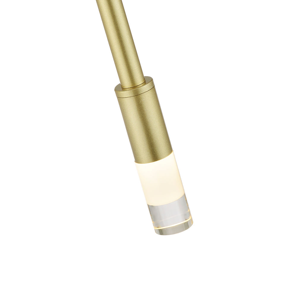 Lustre Pendente Nordecor Nima 2679 Dourado Fosco Led Bivolt Dourado / 3000K - Branco Quente