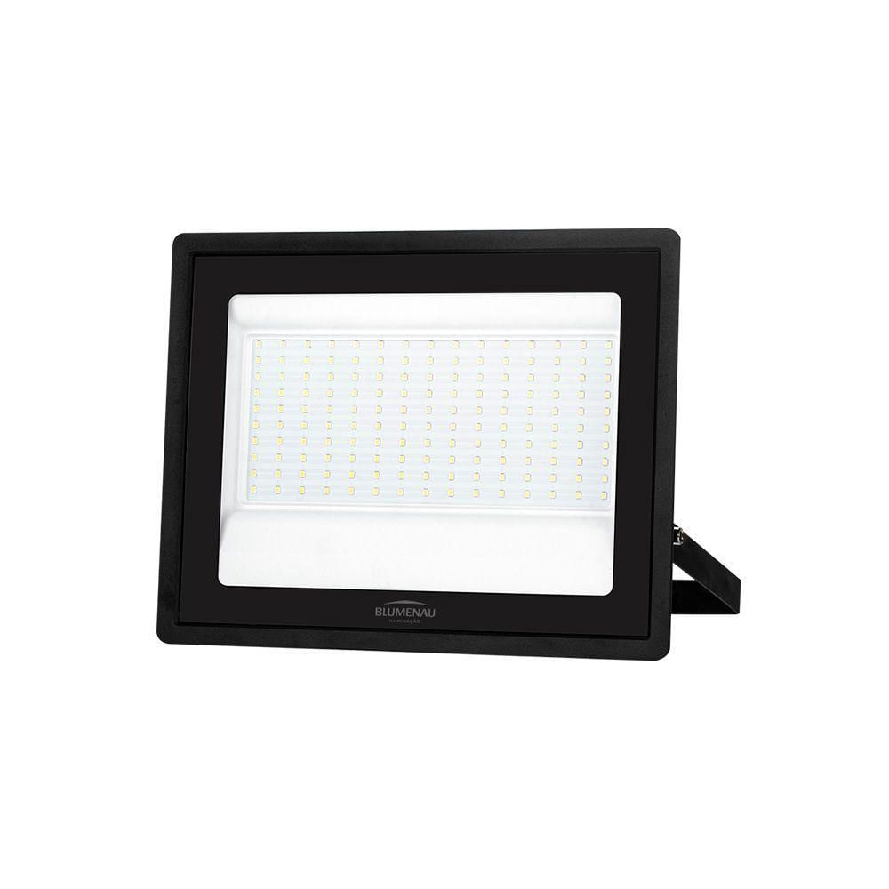 Refletor Blumenau Led Tech Pro 150w Preto Bivolt 3000k Luz Amarela