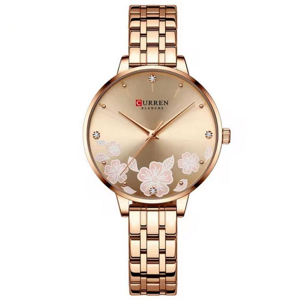 Relógio Feminino Em Aço Inoxidável De Quartzo Ultra Fino Romântico Impermeavel 3atm Rosa