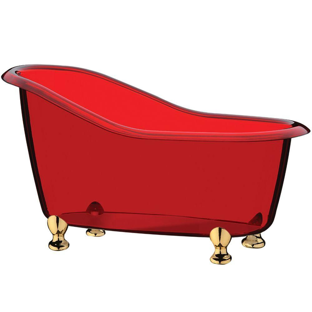 Organizador Banheiro Forma De Banheira Porta Creme Maquiagem Cor:vermelho