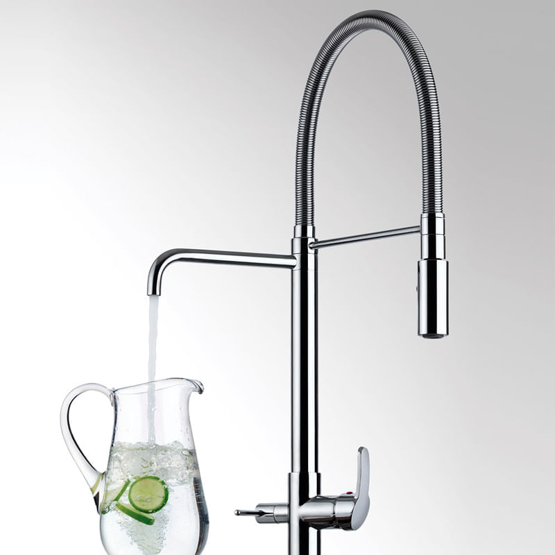 Torneira Misturador Monocomando Lorenkitchen 2264 C76 Ducha E Saída Para Água Filtrada Lorenzetti