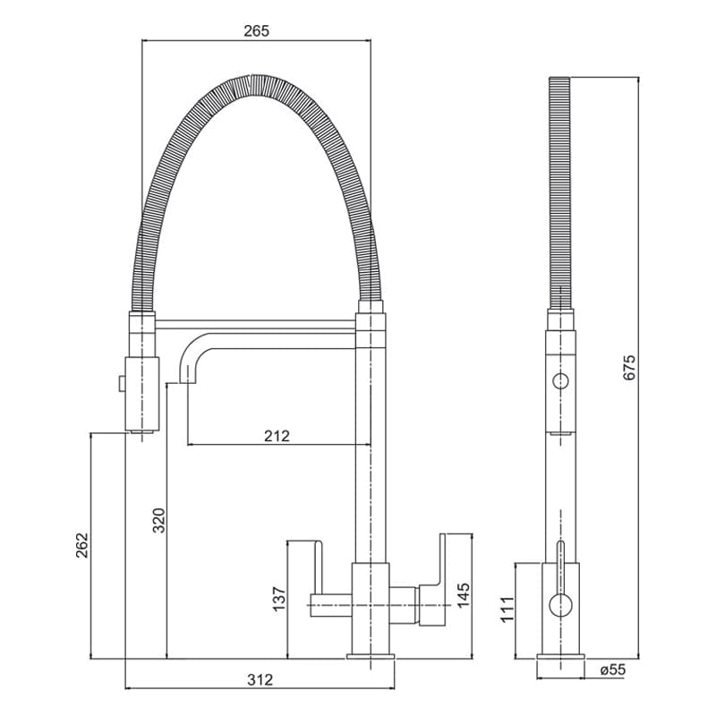 Torneira Misturador Monocomando Lorenkitchen 2264 C76 Ducha E Saída Para Água Filtrada Lorenzetti