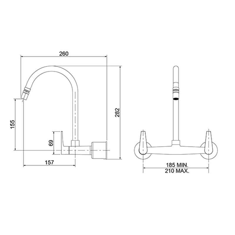 Torneira Misturador Lorenzetti LorenJoy 1258 C32 de Parede Cromada