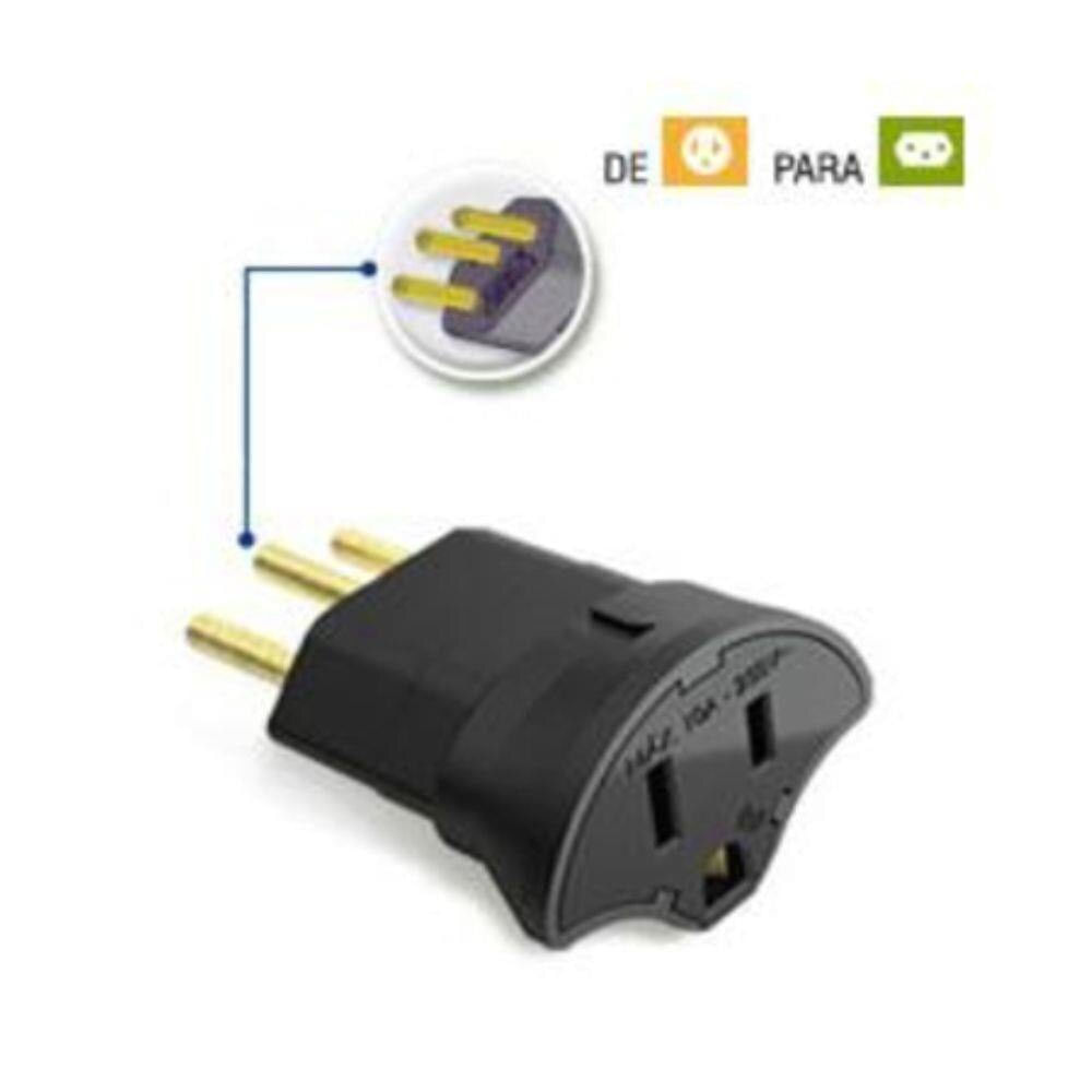 ADAPTADOR PARA TOMADA PADRÃO NOVO, Conecta equipamentos com plugues antigos em tomadas do novo padrão. Desenvolvido em c